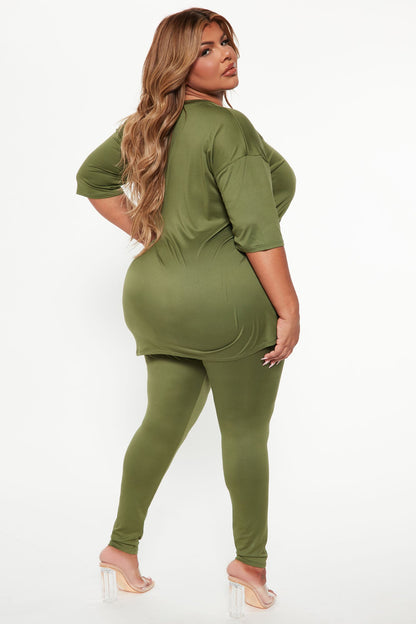 Weekend Vibes Legging Set - Olive