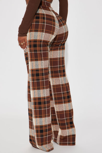 Jahia Flare Pants - Brown/combo