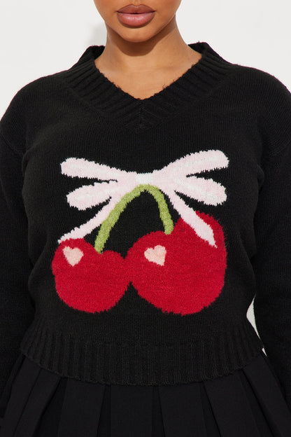 Cherry Girl Sweater - Black/combo