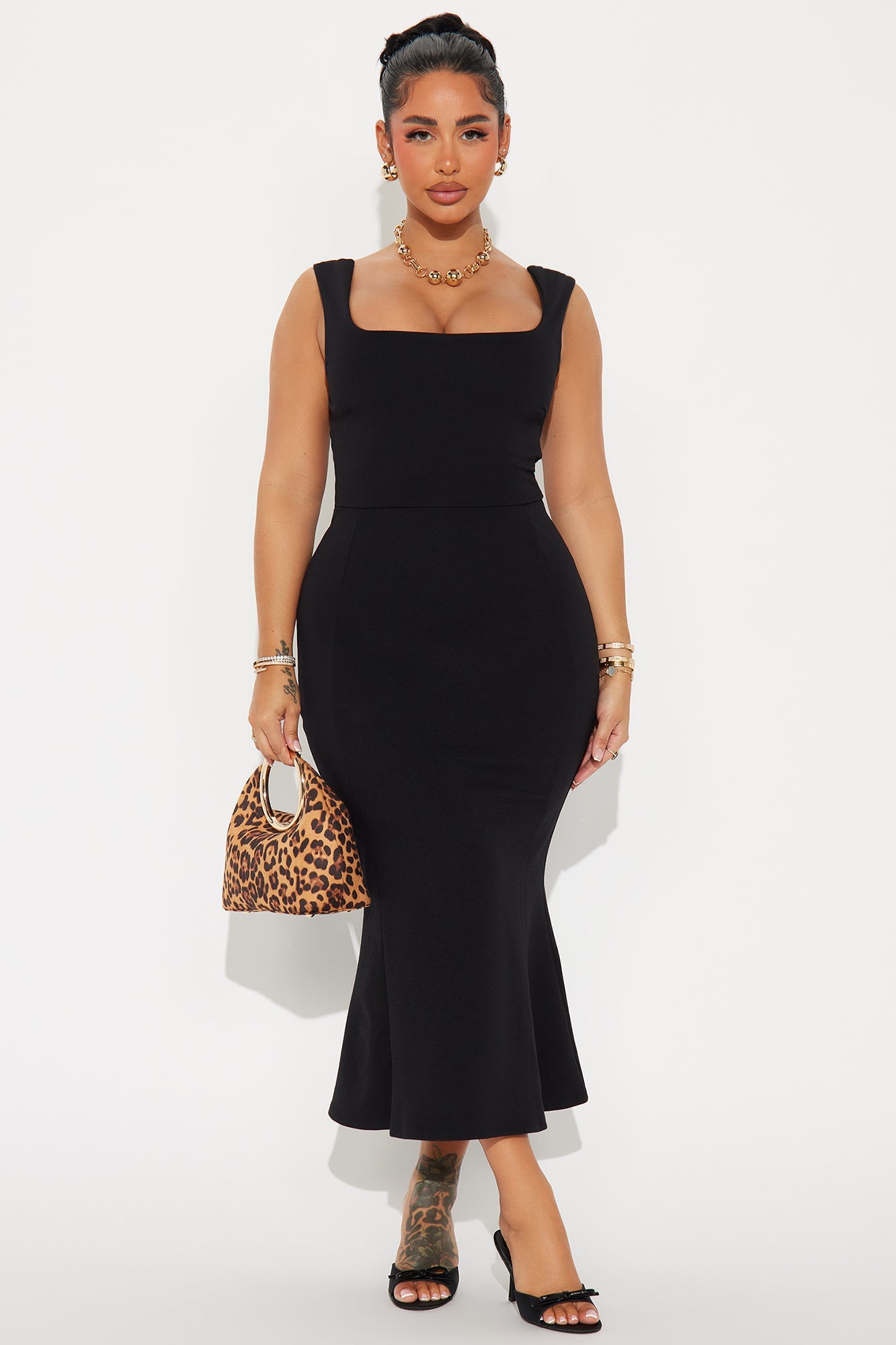 Building An Empire Fit and Flare Midi Dress - Black