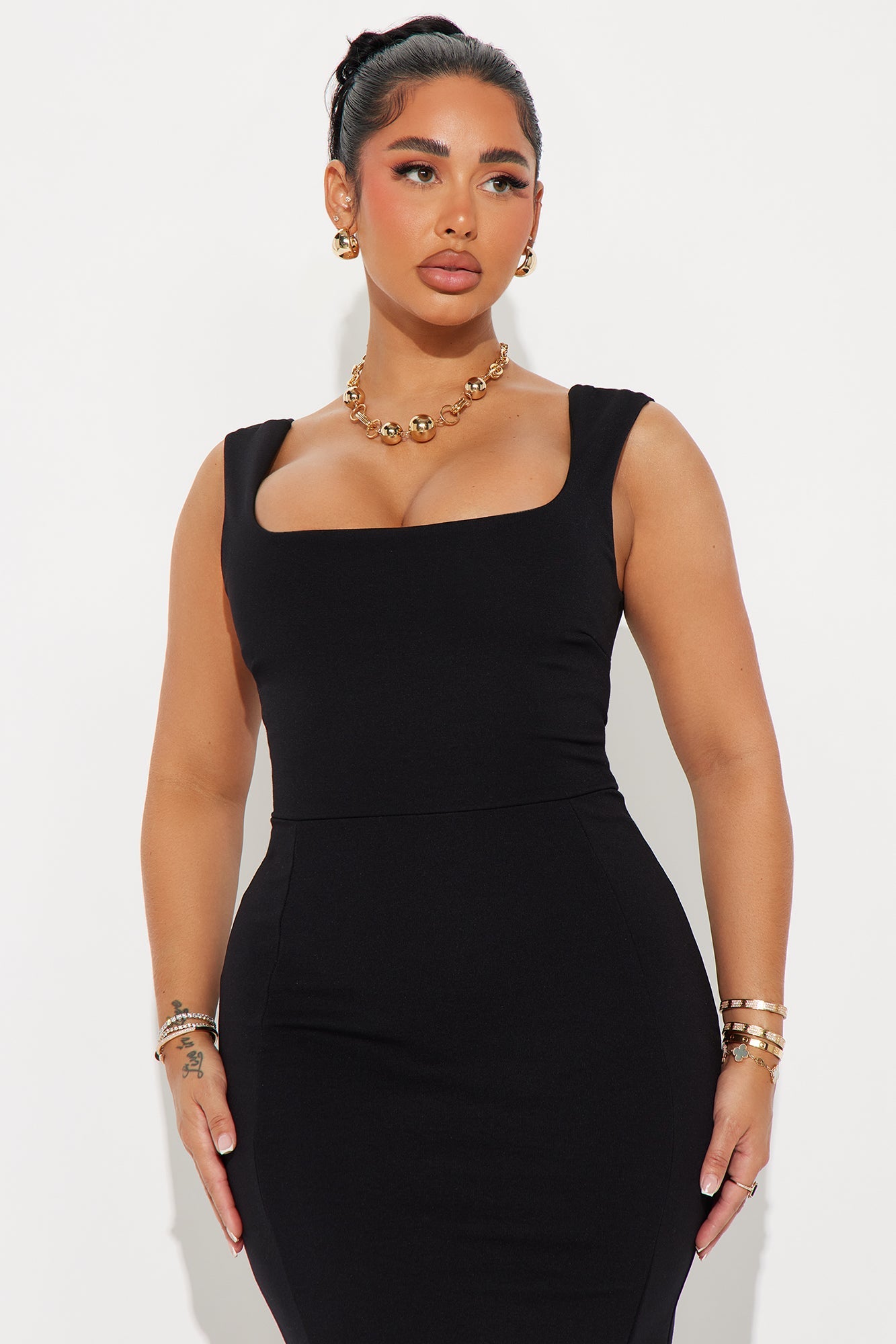 Building An Empire Fit and Flare Midi Dress - Black