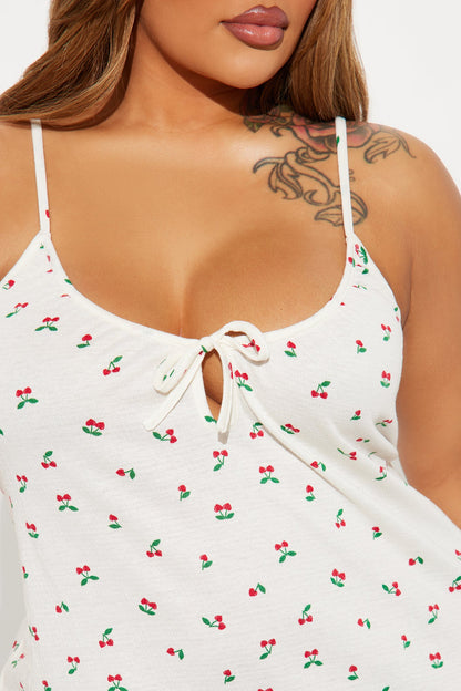 Cherry Cutie Cami PJ Sleep Dress - White/combo
