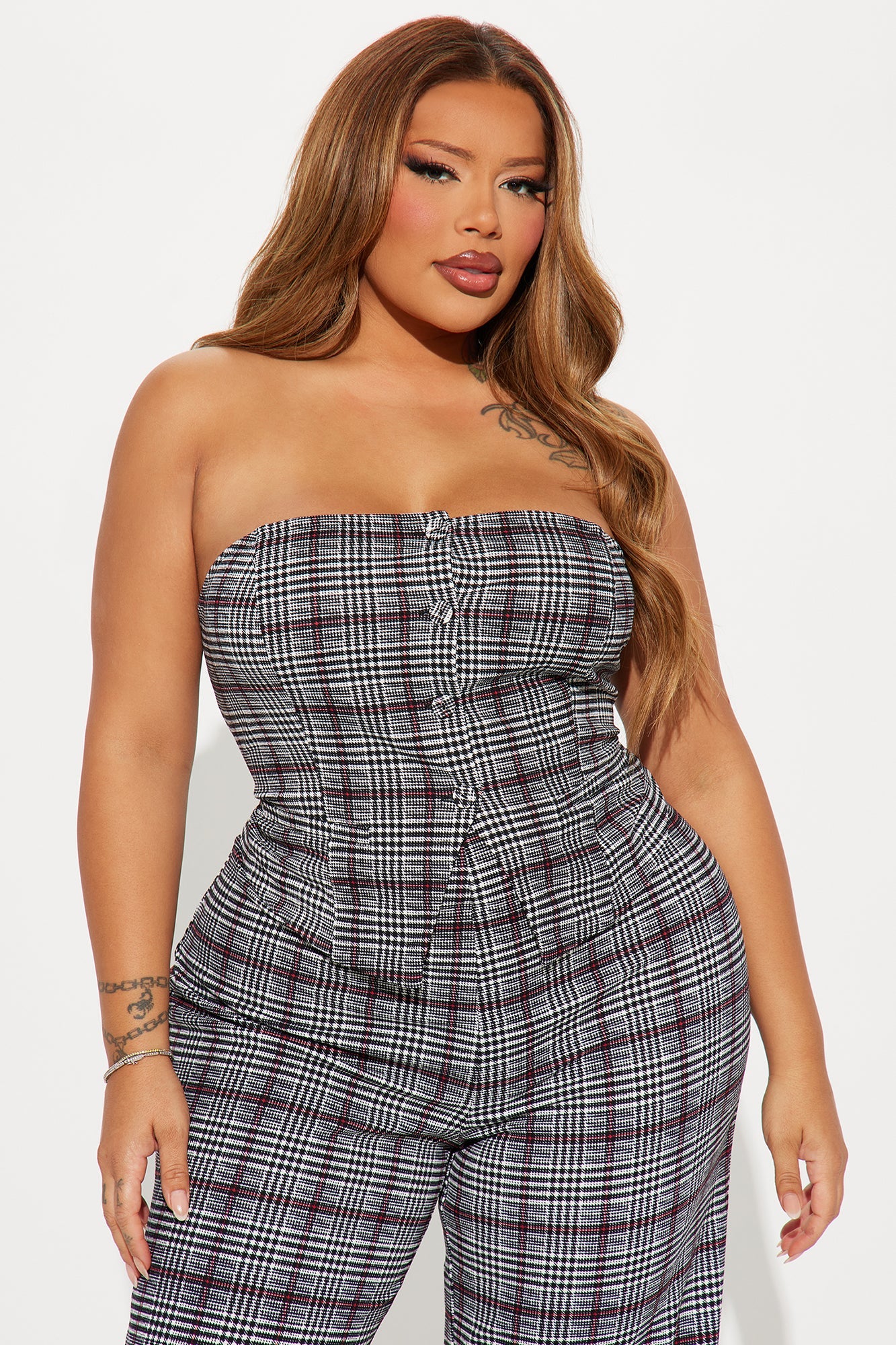 Late to Work Jumpsuit - Grey/combo