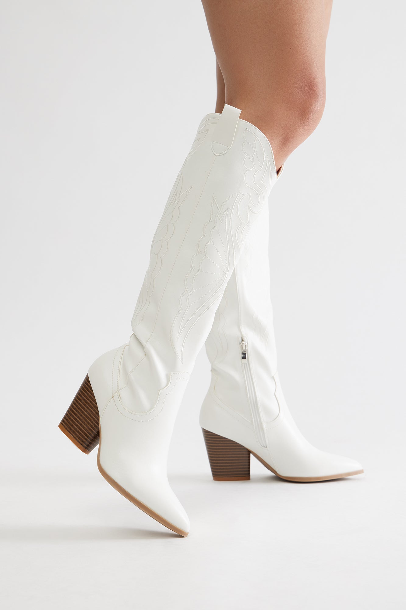 Always A Good Time Knee High Boots - White