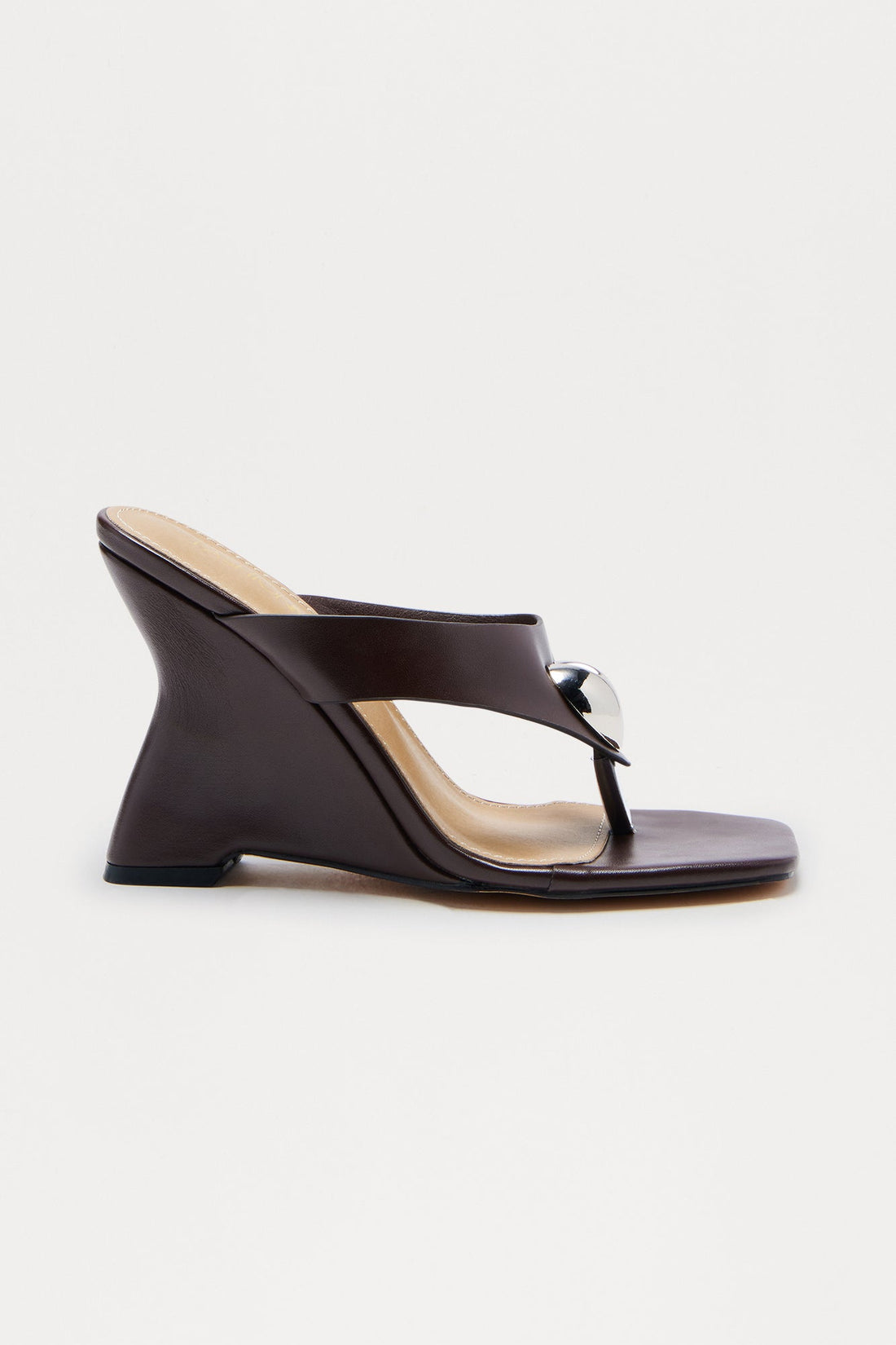 Gifted Heart Thong Wedges - Chocolate