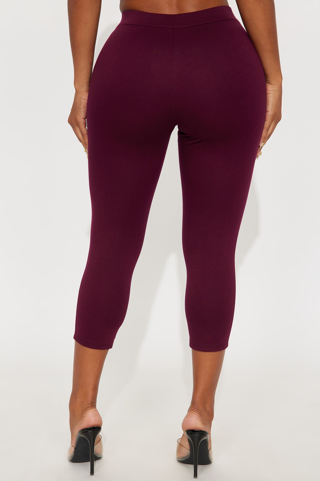 Daniella Pintuck Ponte Capri Legging - Burgundy