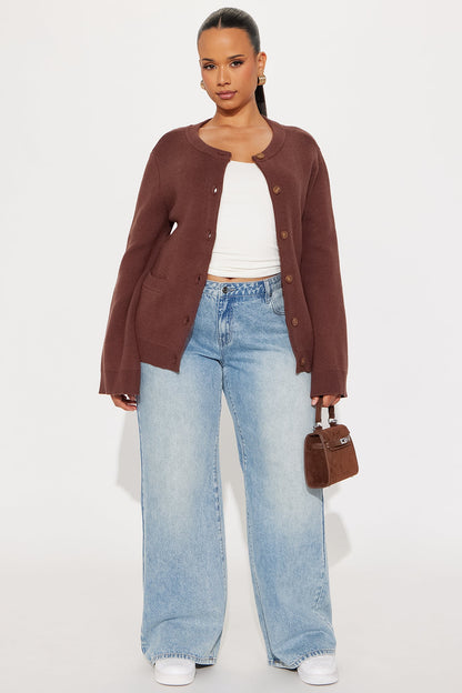 Grace Bell Sleeve Cardigan - Chocolate