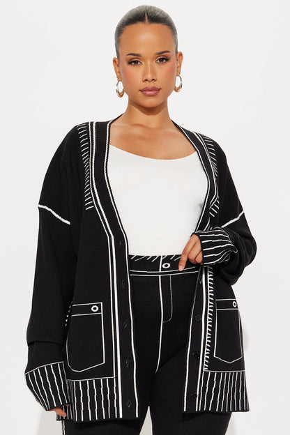 Riley Sweater Pant Set - Black/White