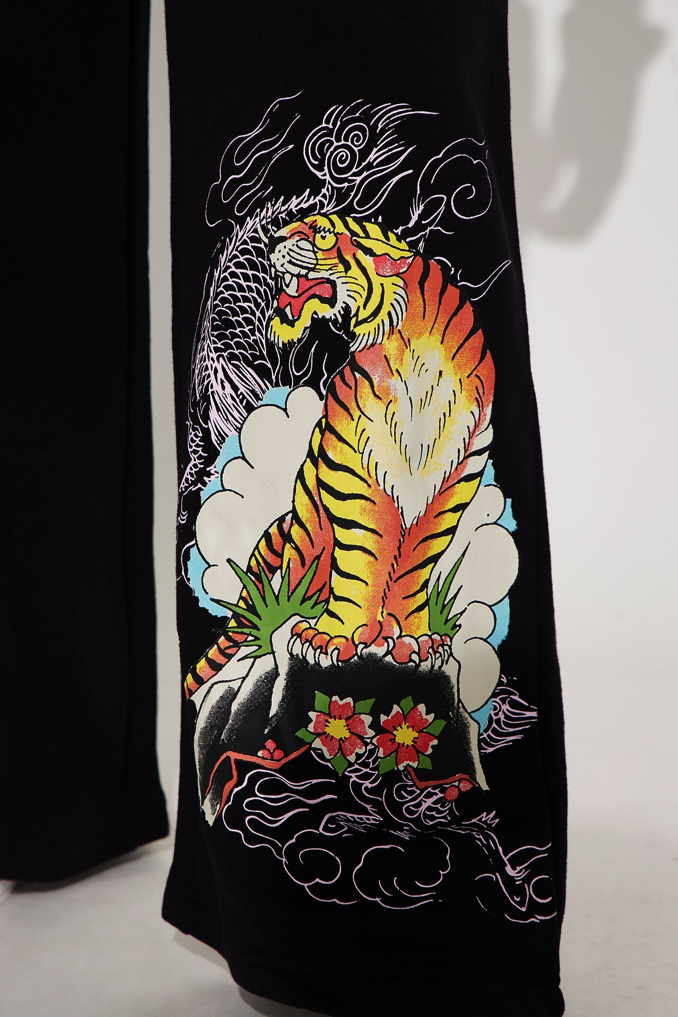 Ed Hardy Tiger Cliff Wide Leg Pant - Black