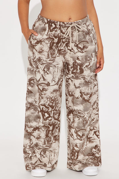 Heaven Made Fleece Wide Leg Pant - Taupe