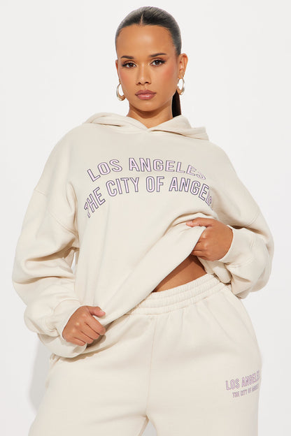 City Of Angels Fleece Pant Set - Taupe