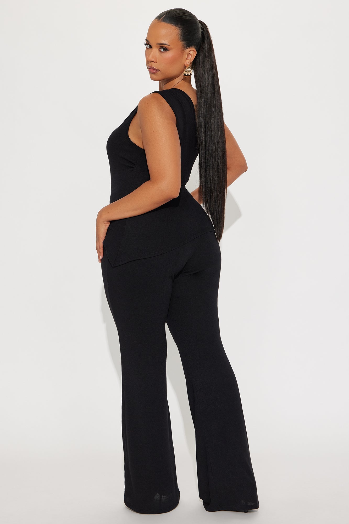 Stella One Shoulder Pant Set - Black