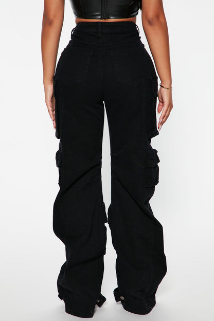 Courtney Cargo Jeans - Black