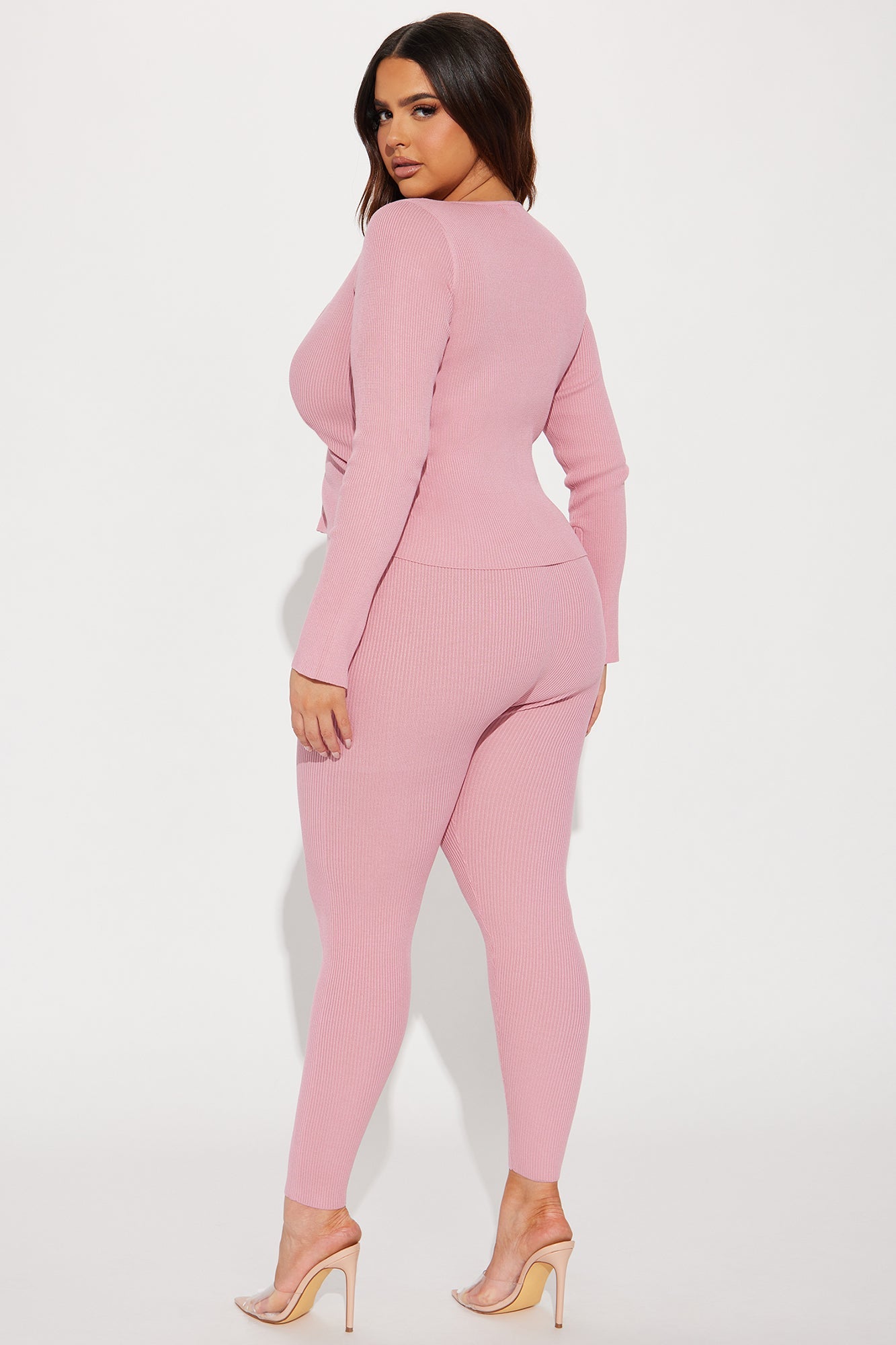 Wrong Way Sweater Pant Set - Pink