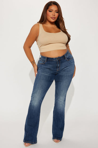 Out Of My Way Low Rise Bootcut Jean - Dark Wash