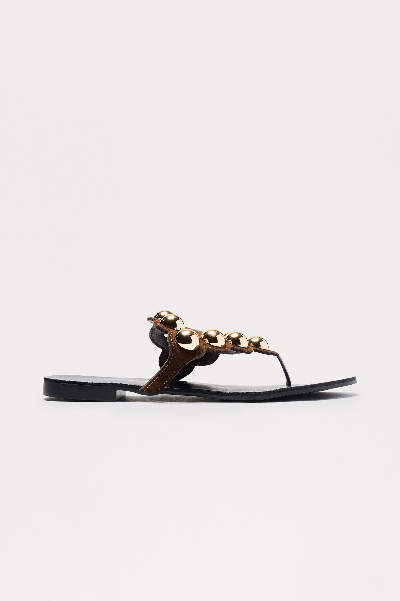 Trini Studded Flip Flops - Chocolate
