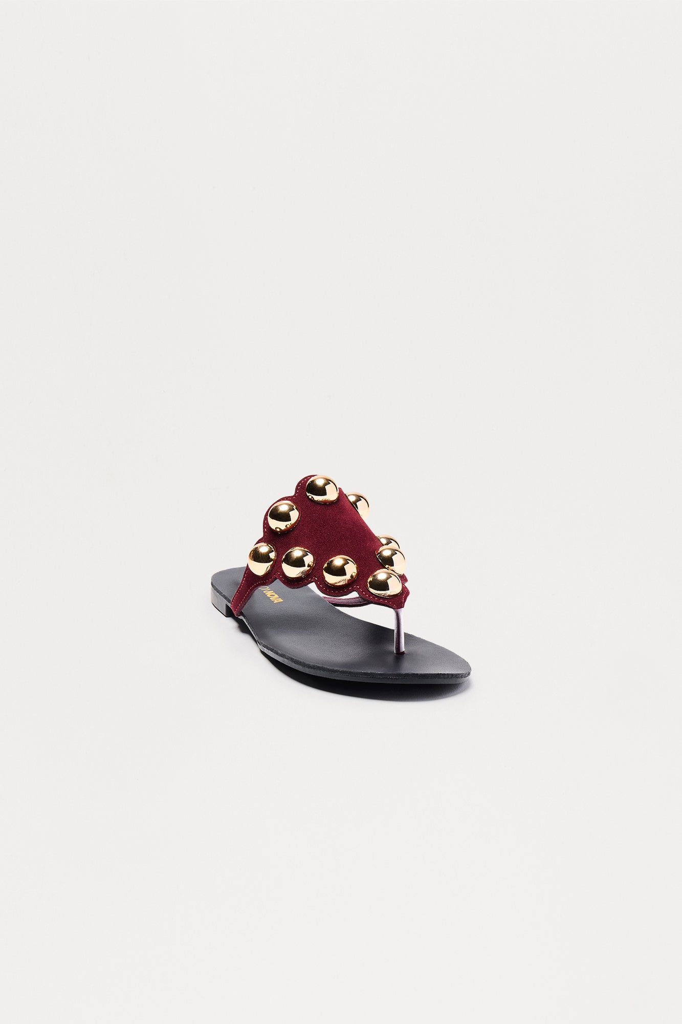 Trini Studded Flip Flops - Burgundy