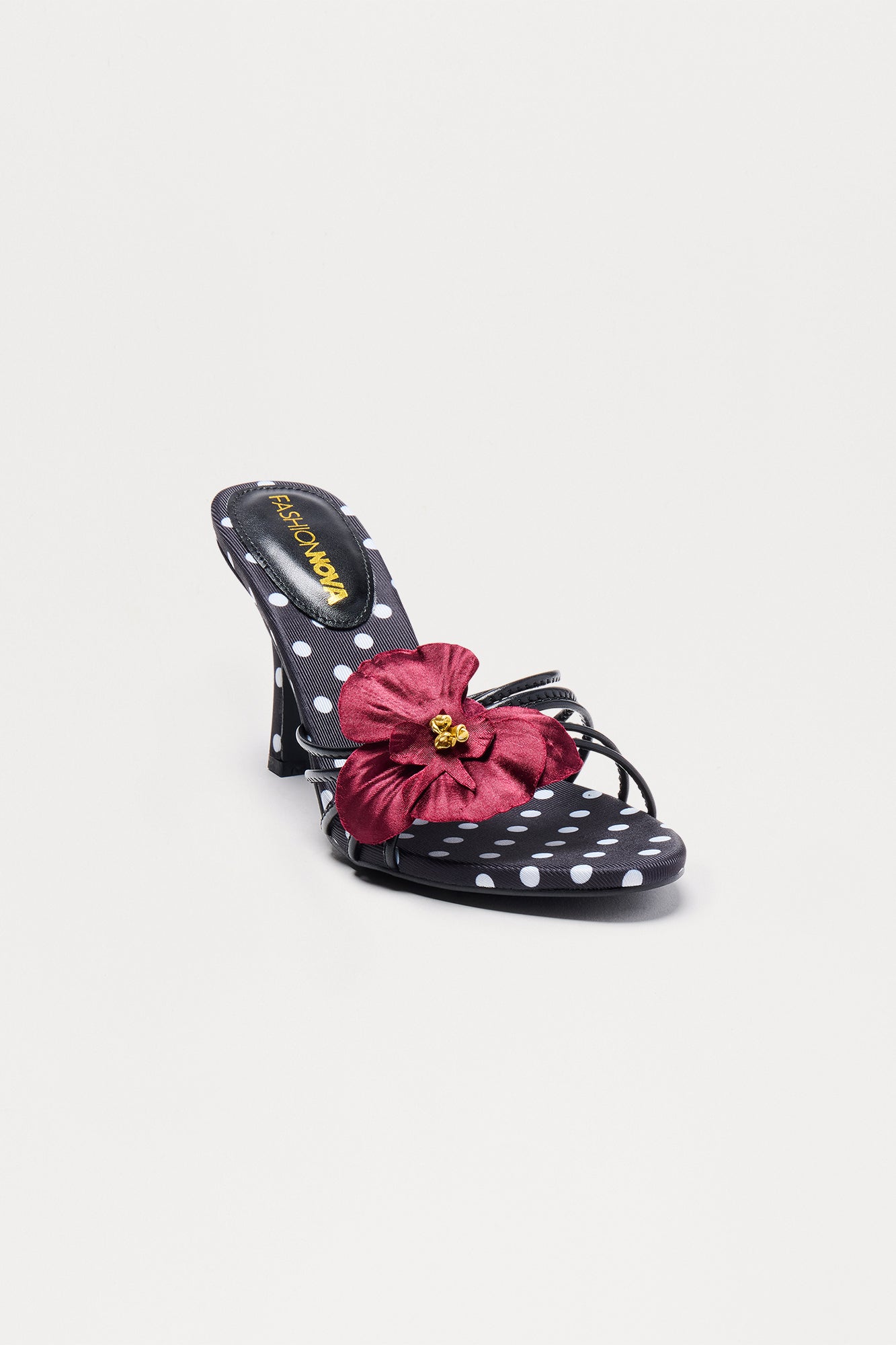 Suzette Flower Mules - Black/White