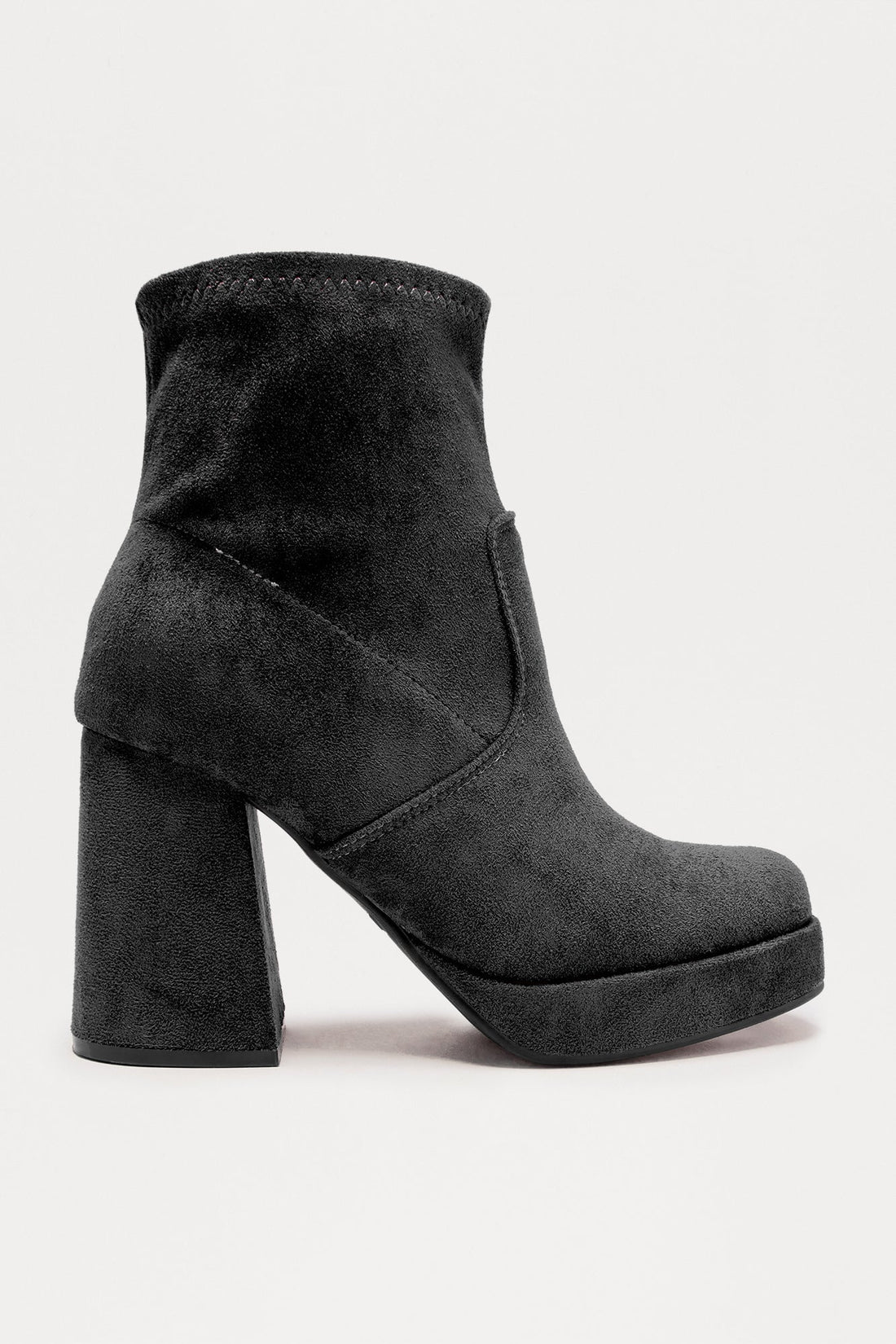Navy Platform Booties - Black
