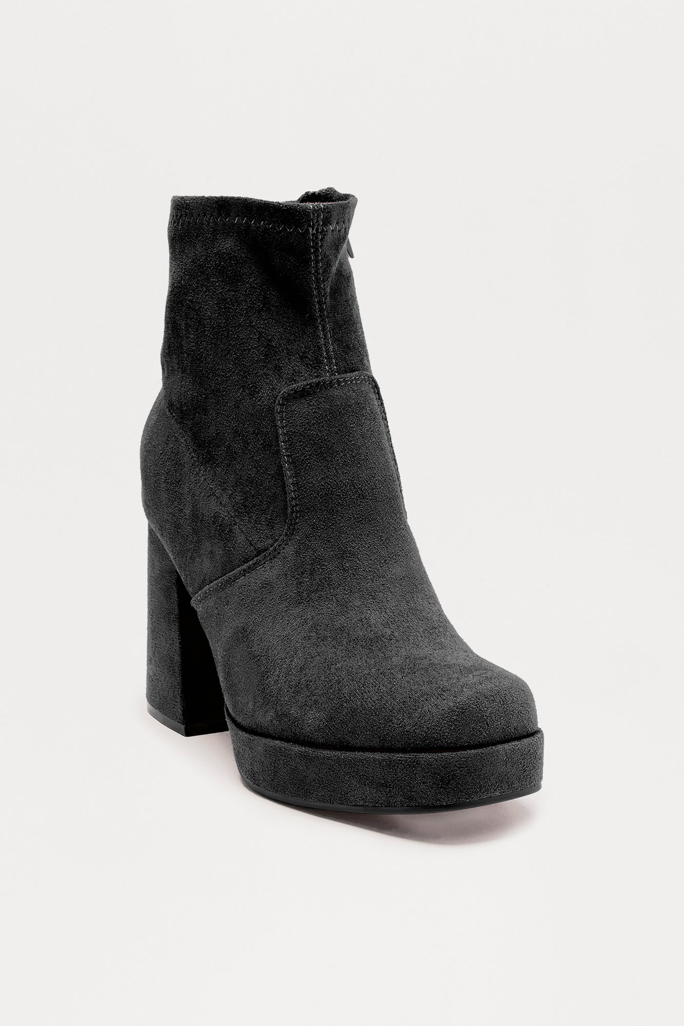 Navy Platform Booties - Black