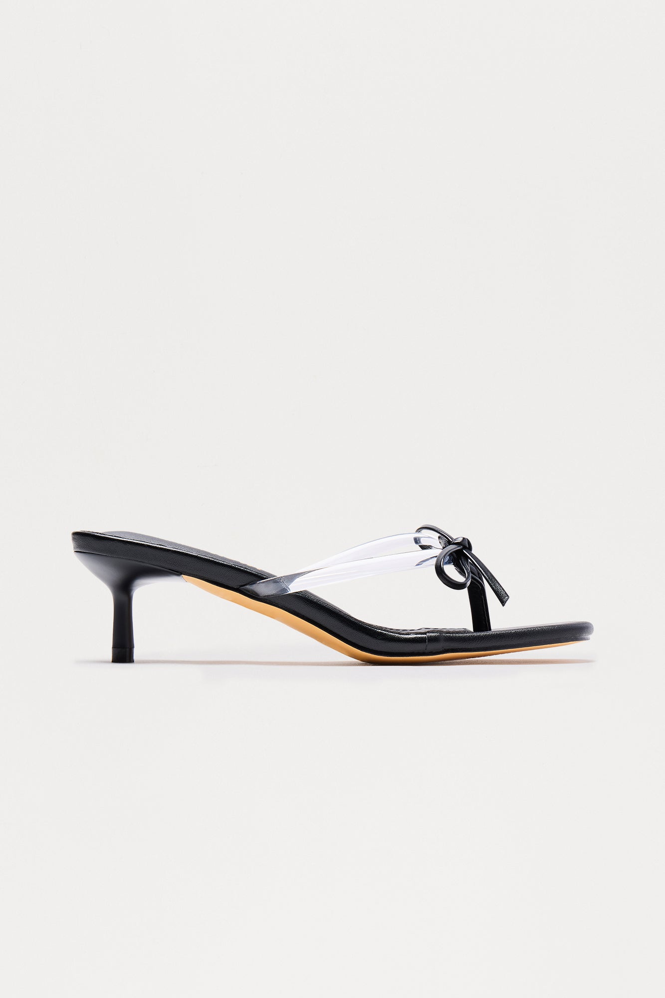 Aneli Bow Thong Mules - Black