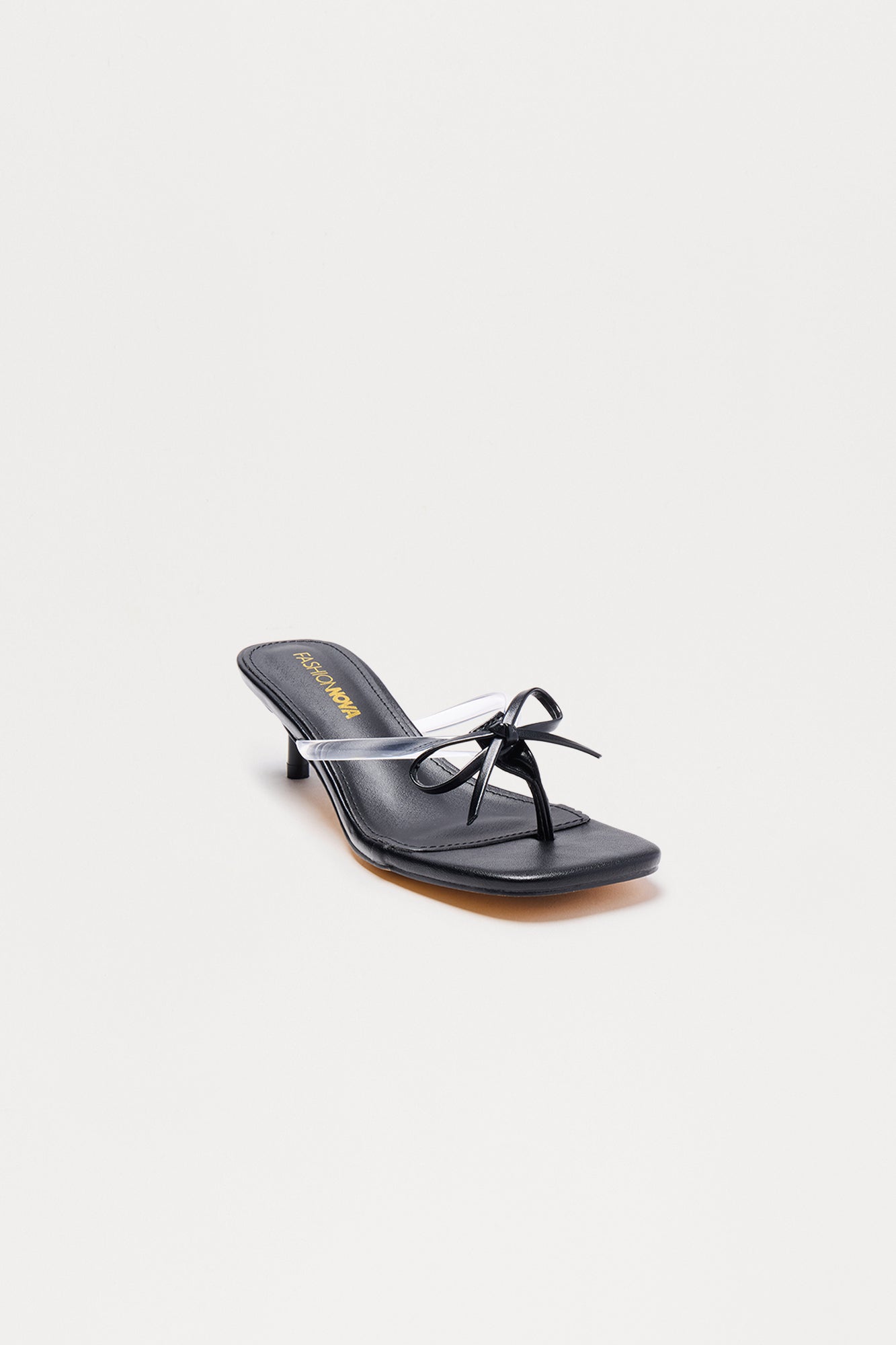 Aneli Bow Thong Mules - Black