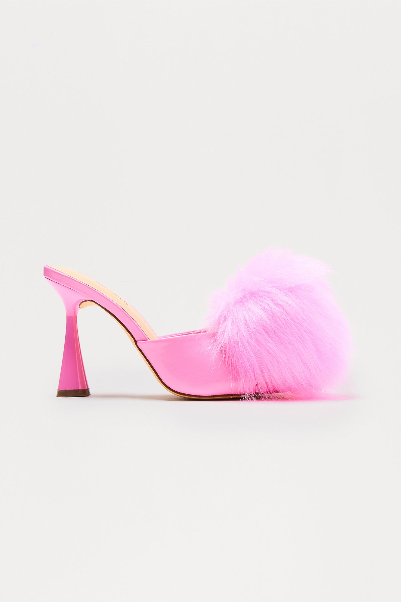 Hosier Faux Fur Pumps - Pink