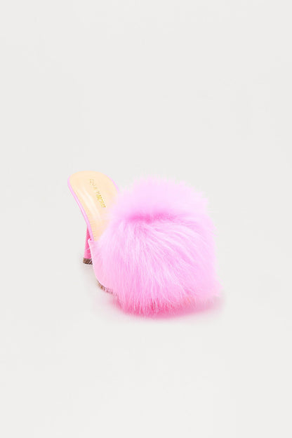 Hosier Faux Fur Pumps - Pink