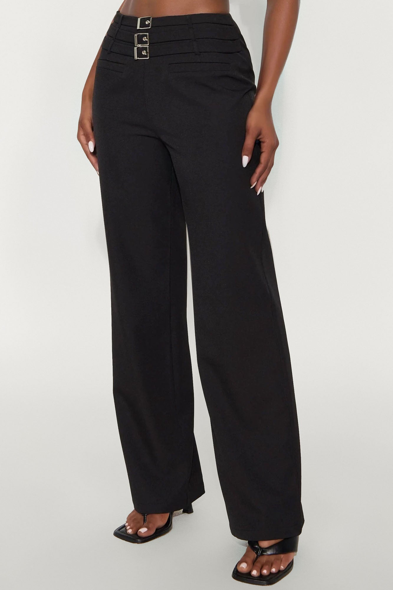 Meet The Deadline Wide Leg Trouser Pant 32″ - Black