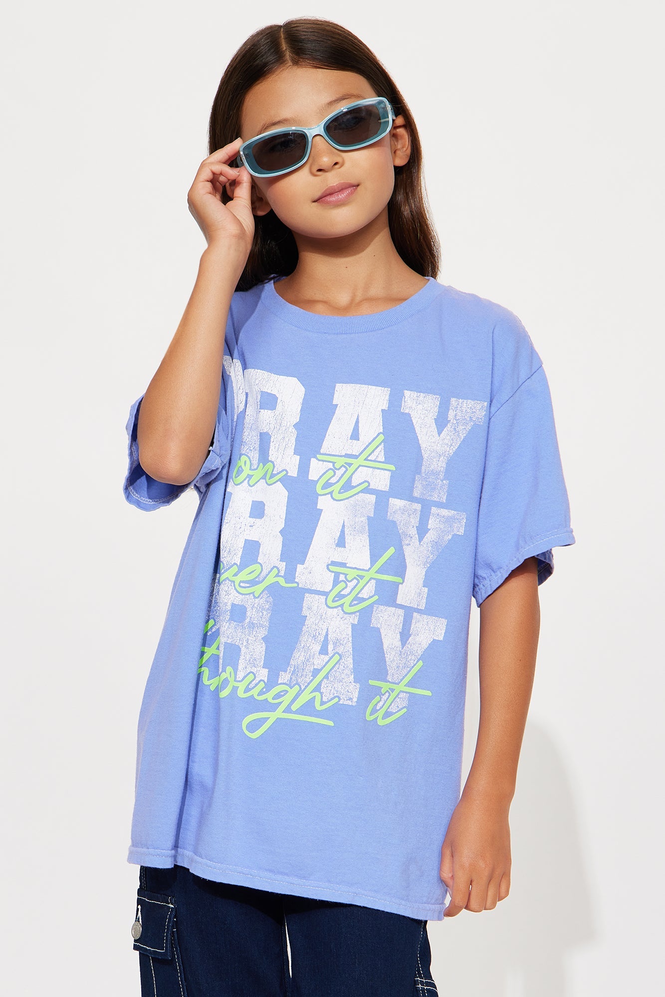 Mini Pray On It Tee - Violet