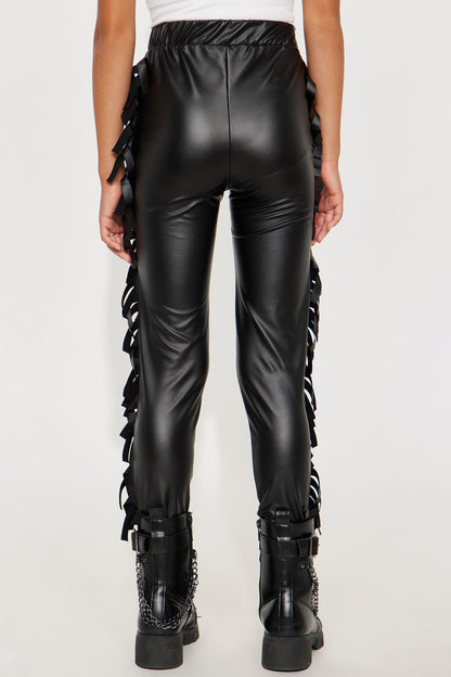 Mini Shaking It Fringe Legging - Black