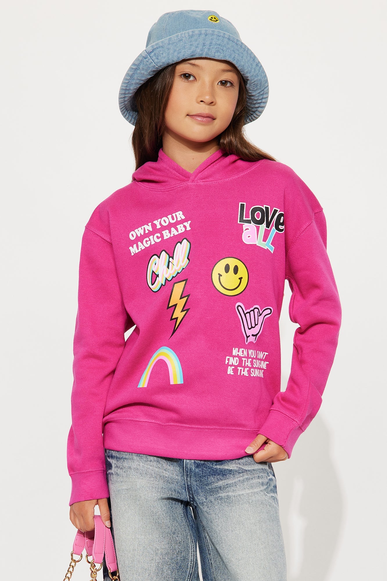 Mini Own Your Magic Hoodie - Hot Pink