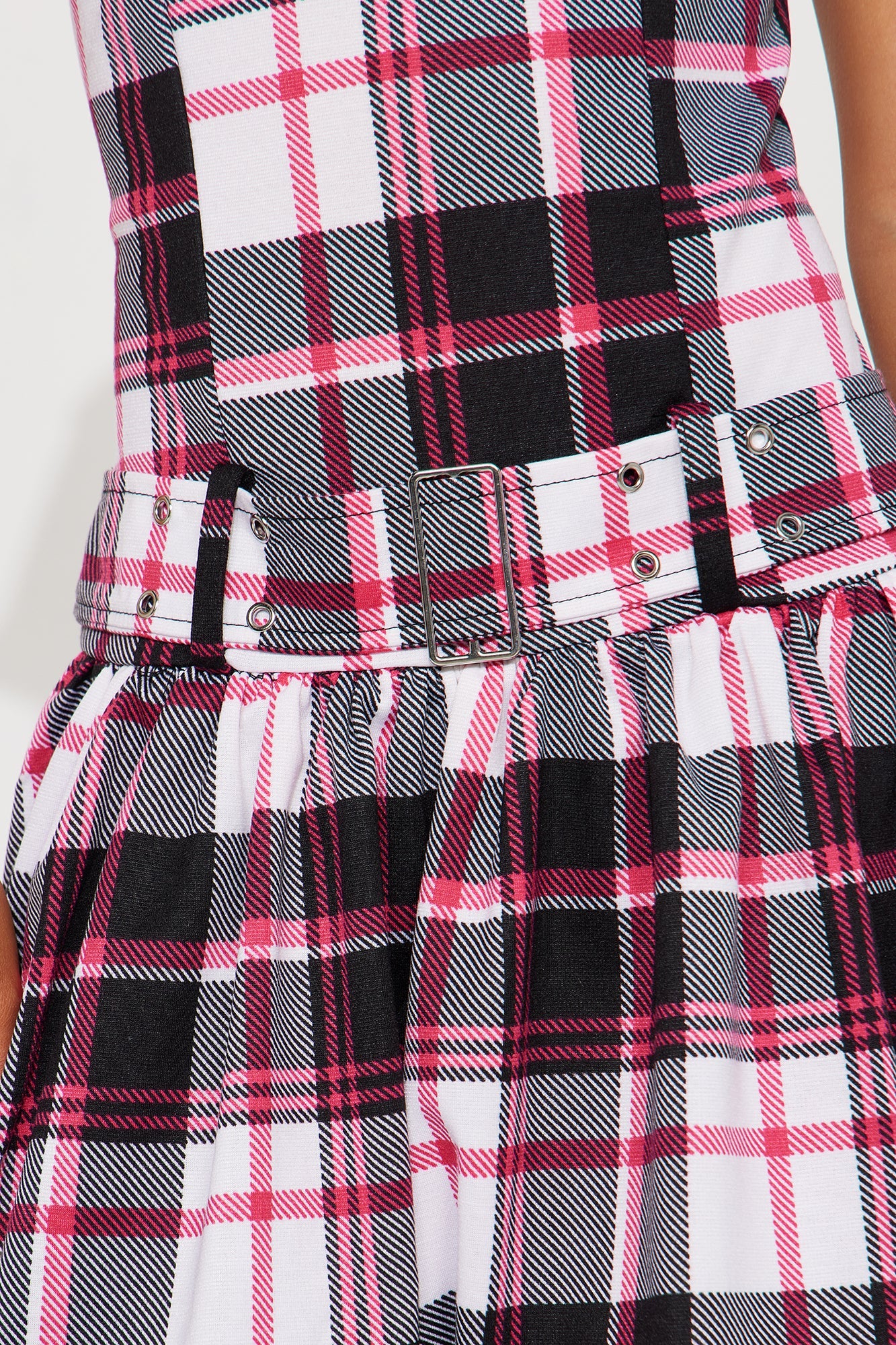 Mini Shailee Plaid 2Fer Dress - White/combo