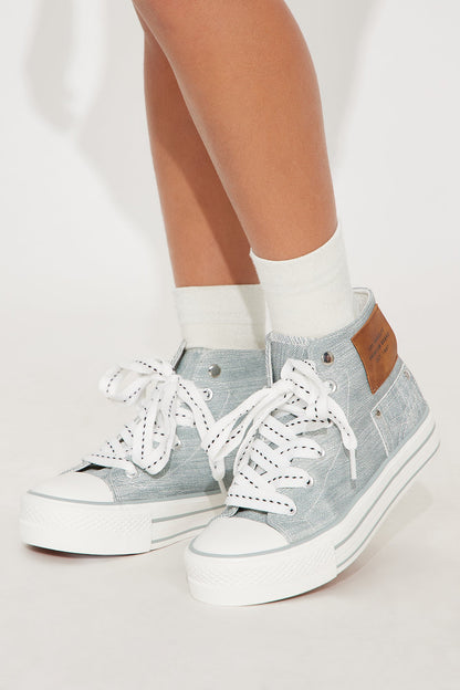 Mini Olivia Denim High Top Platform Sneaker - Denim