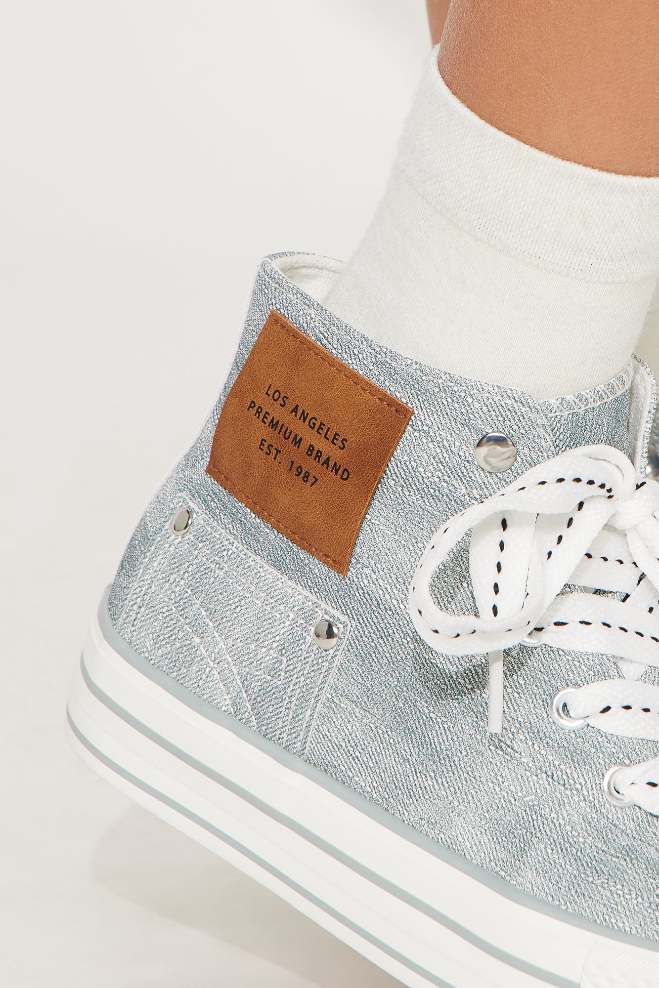 Mini Olivia Denim High Top Platform Sneaker - Denim