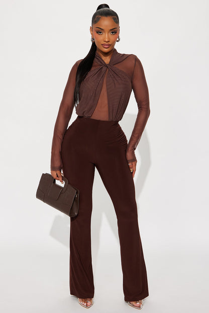 Waiting On You Flare Pant 32″ - Chocolate