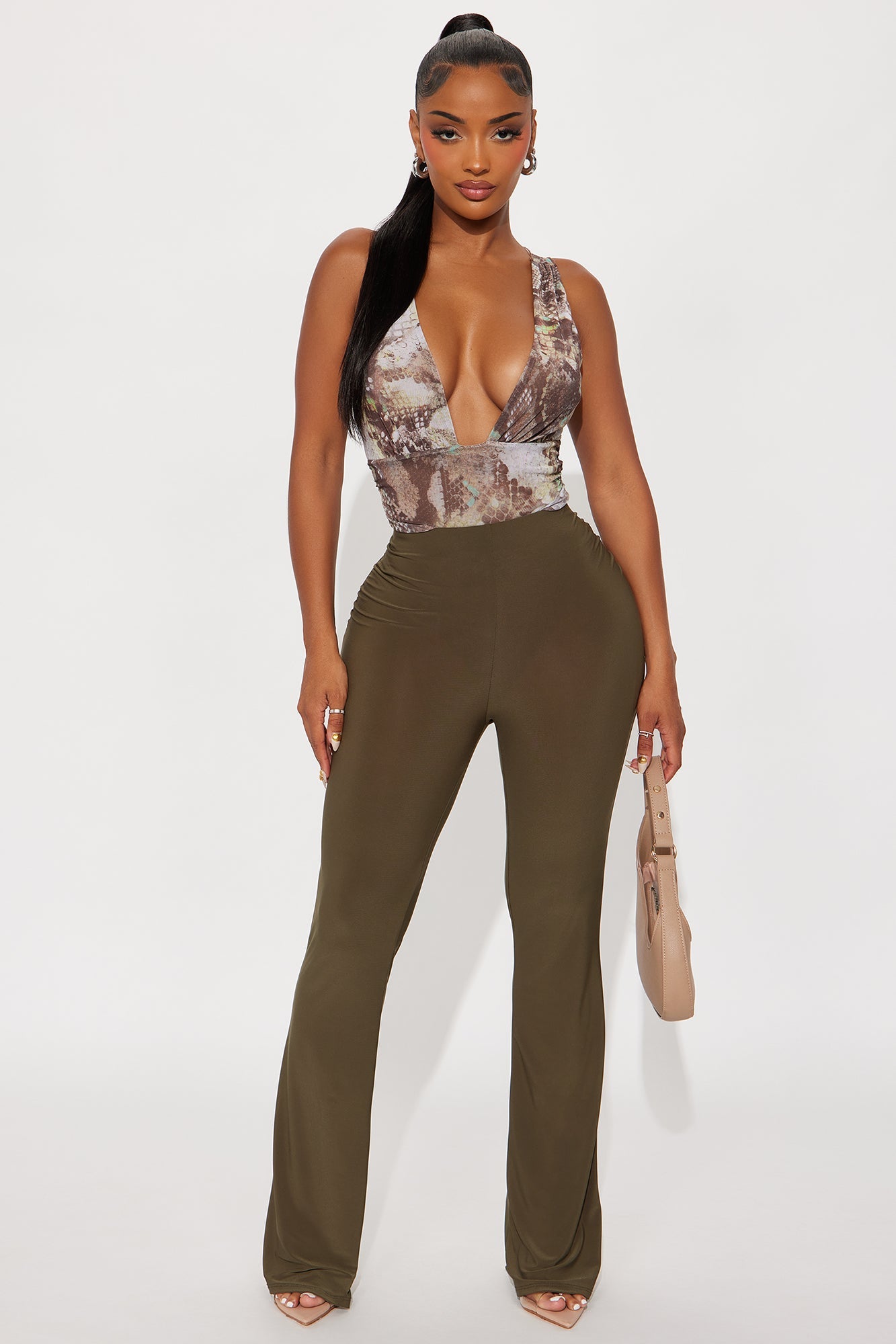 Waiting On You Flare Pant 32″ - Olive