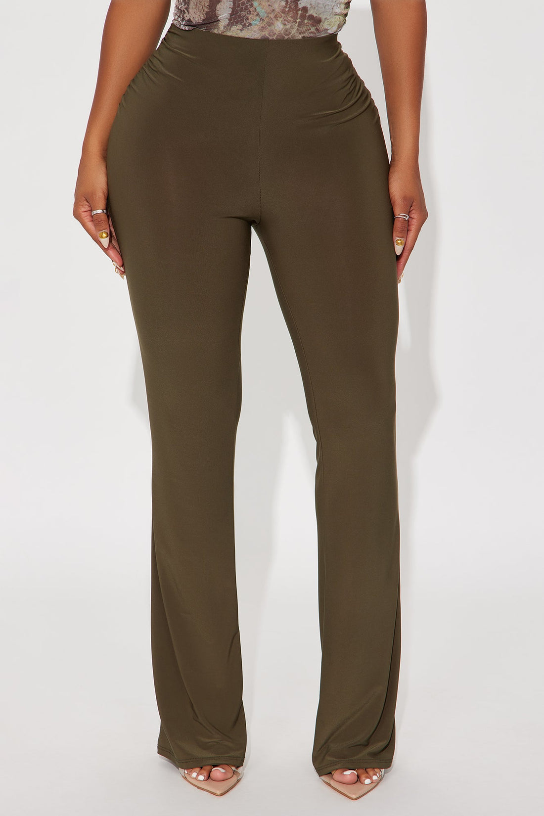 Waiting On You Flare Pant 32″ - Olive