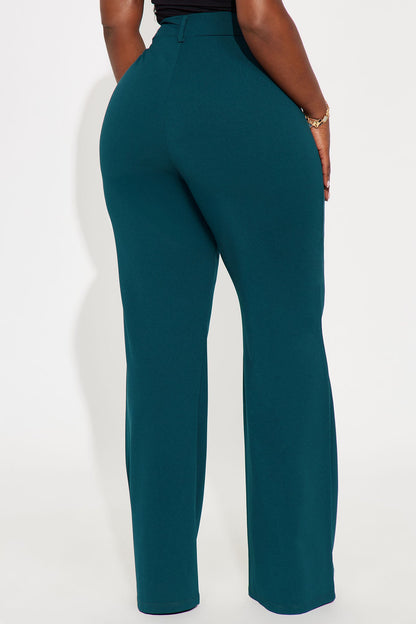 Heidi Wide Leg Trouser Pant - Hunter Green