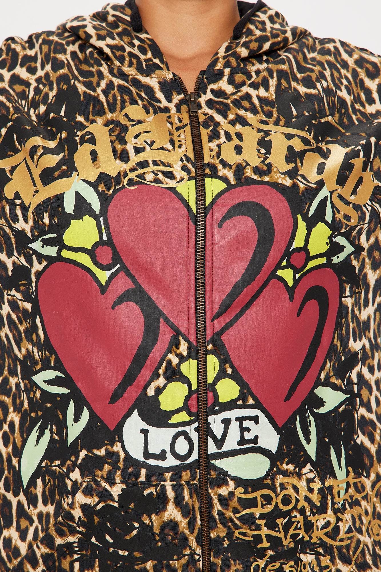 Ed Hardy Leopard Love Zip Up Hoodie - Leopard