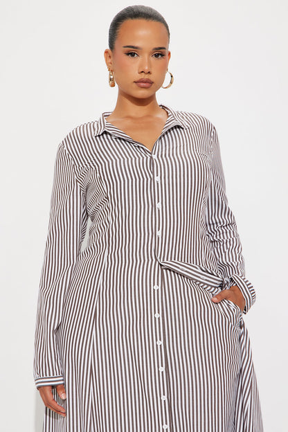 Yacht Trip Stripe Pant Set - Chocolate/Combo