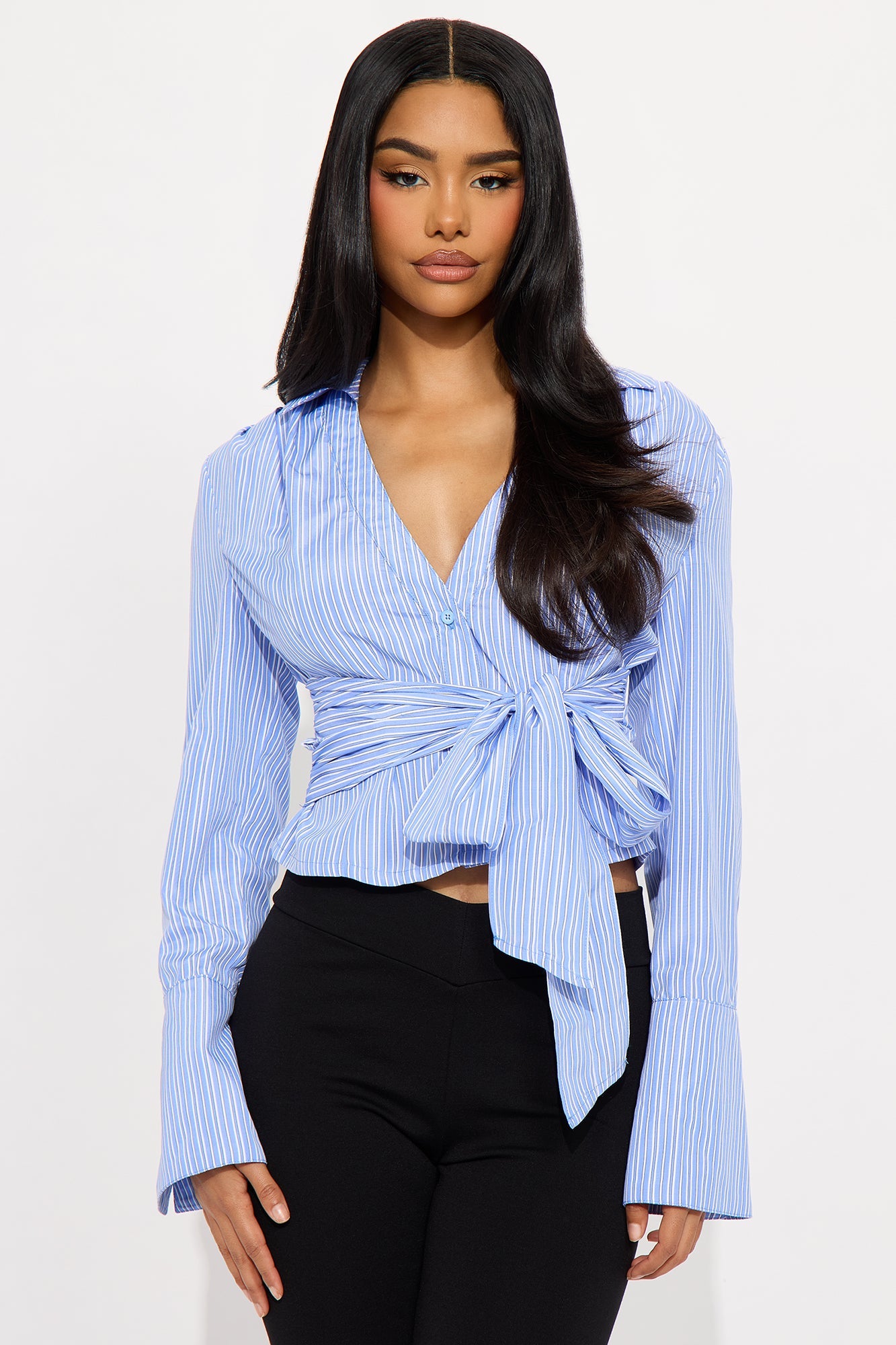 Fun With Me Stripes Poplin Shirt - Blue/combo