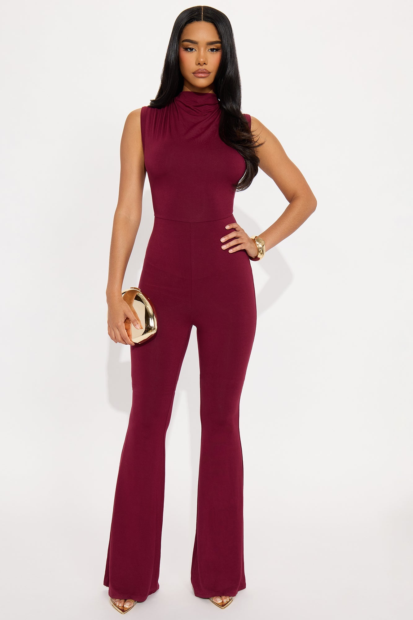 No Vacancy Jumpsuit - Burgundy