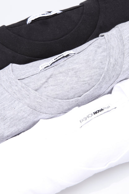 FN Essential Crew Tees 3 Pack - Black/combo
