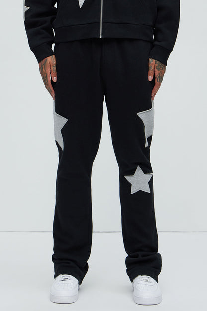 Tyson Stars Skinny Flared Sweatpants - Black