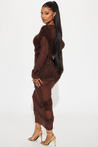 Danya Long Sleeve Maxi Dress - Brown