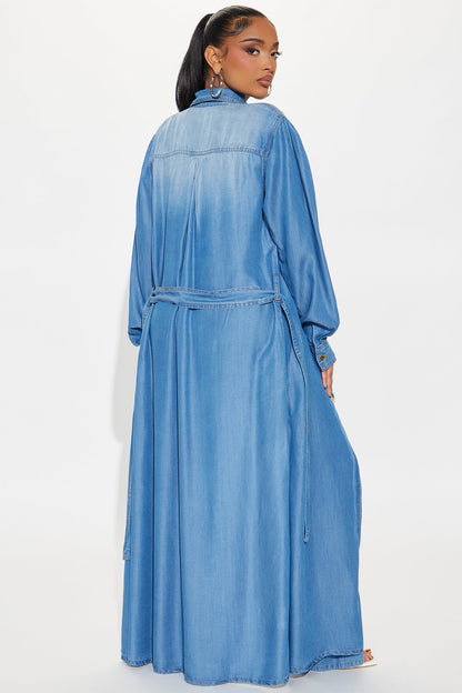 Urban Blues Washed Wide Leg Pant Set - Medium Wash
