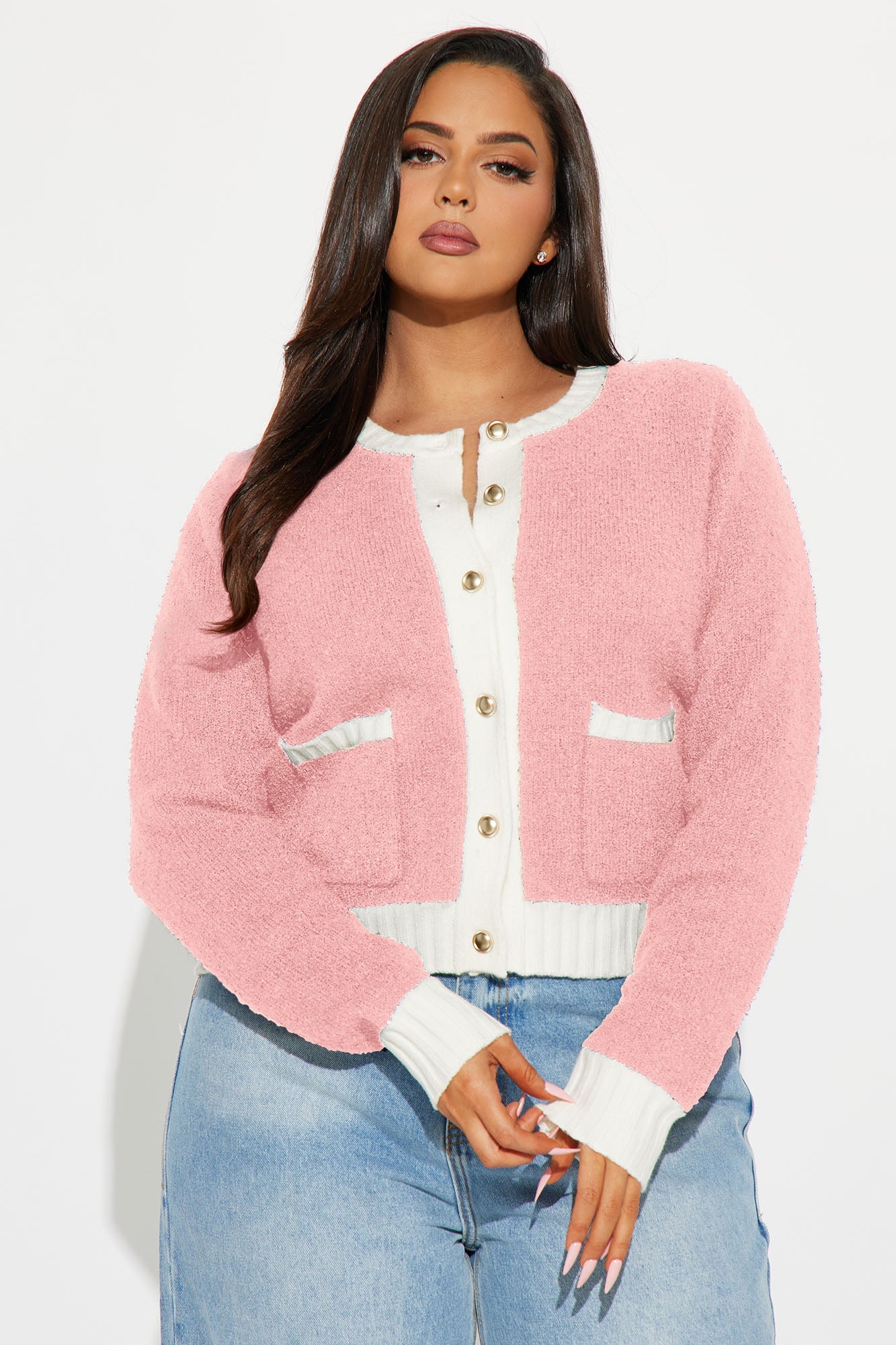 So Classy Cardigan - Pink/combo