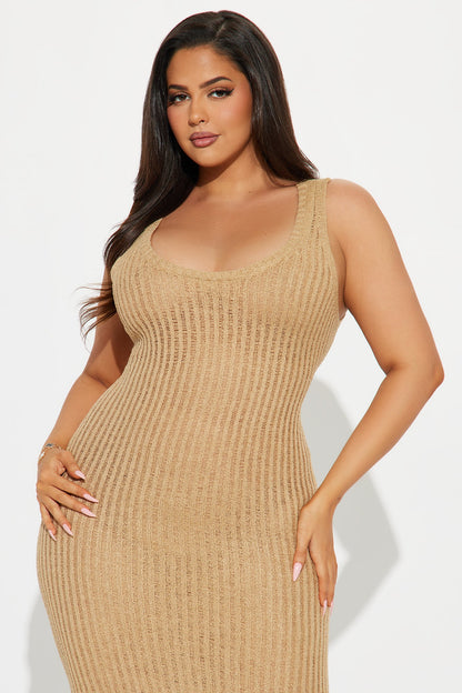 Mia 2 Piece Sweater Maxi Dress Set - Mocha
