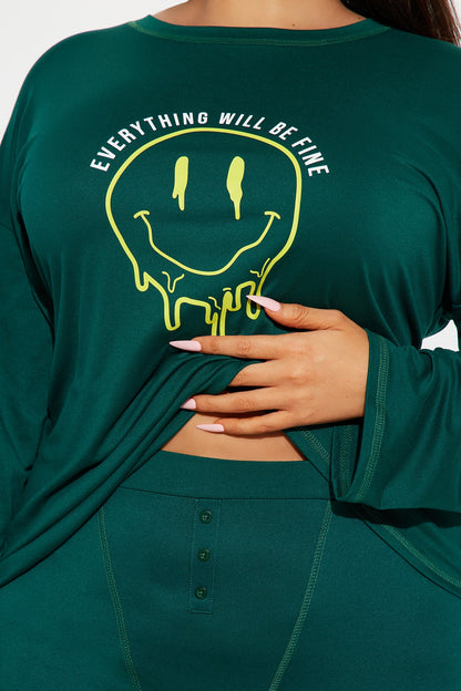 Everything Will Be Fine PJ Boxer Short Set - Hunter